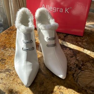 Allegra K Womens Lace Up Pointed Tor Booties